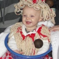 baby in spaghetti costume